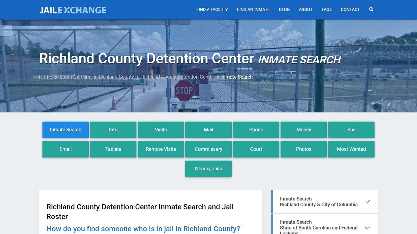 Richland County Detention Center Inmate Search - Jail Exchange