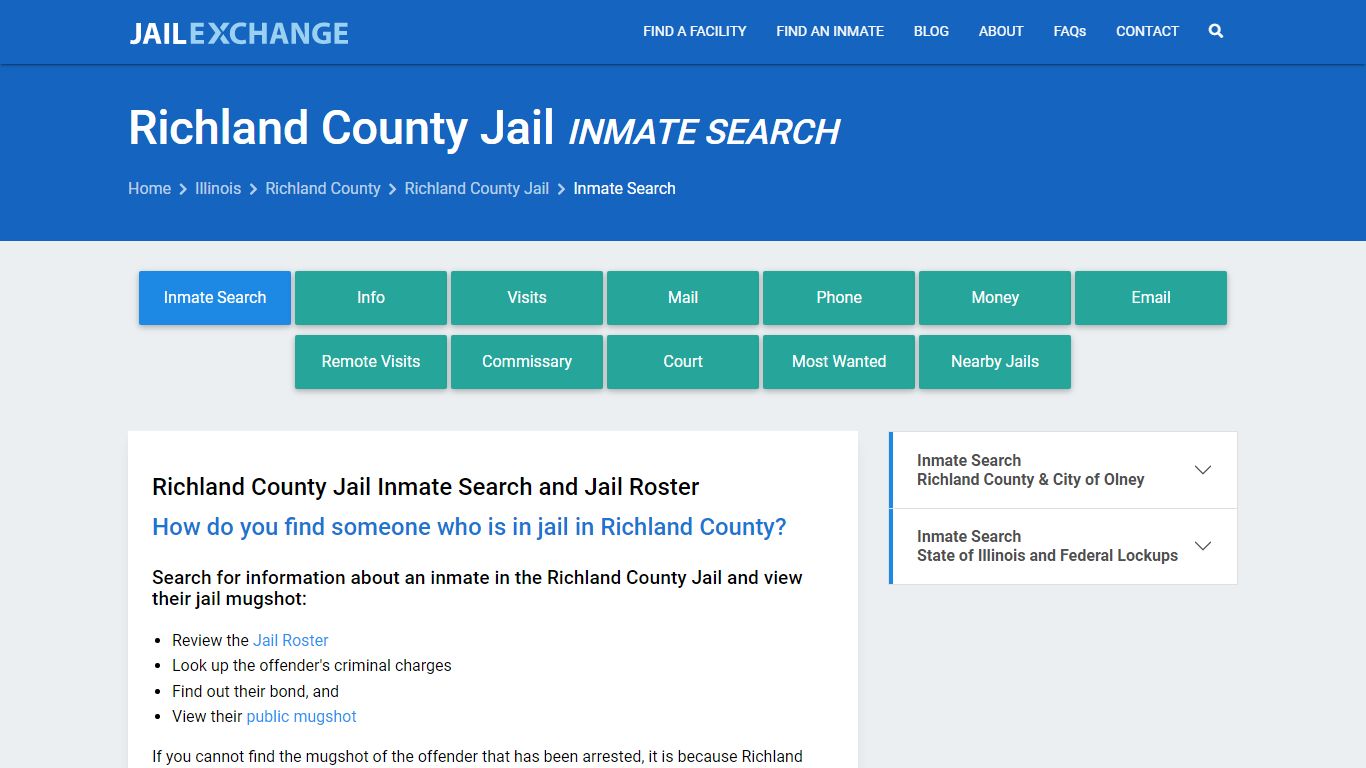 Inmate Search: Roster & Mugshots - Richland County Jail, IL - Jail Exchange